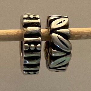2 Pandora Sterling Silver Spacer Beads